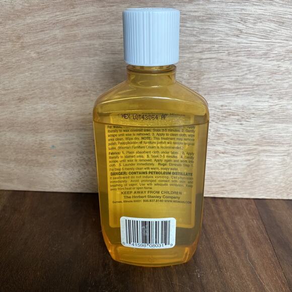 Weiman Candle Wax Remover 8 fl oz Furniture Carpet Tablecloths Fabrics - Picture 2 of 5